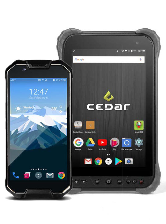 cedar handhelds together
